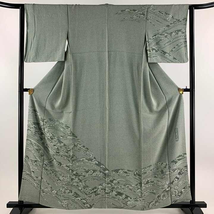 楽天市場】訪問着 身丈158.5cm 裄丈63cm S 袷 霜鳥忍 彩天目織 落款  