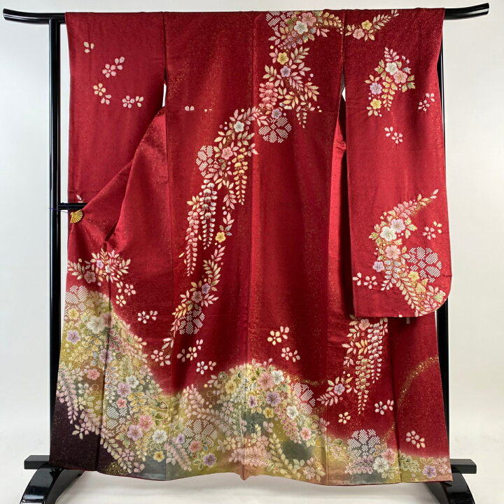 楽天市場】振袖 身丈161cm 裄丈64cm M 袷 落款あり 桜 藤 金通し 絞り