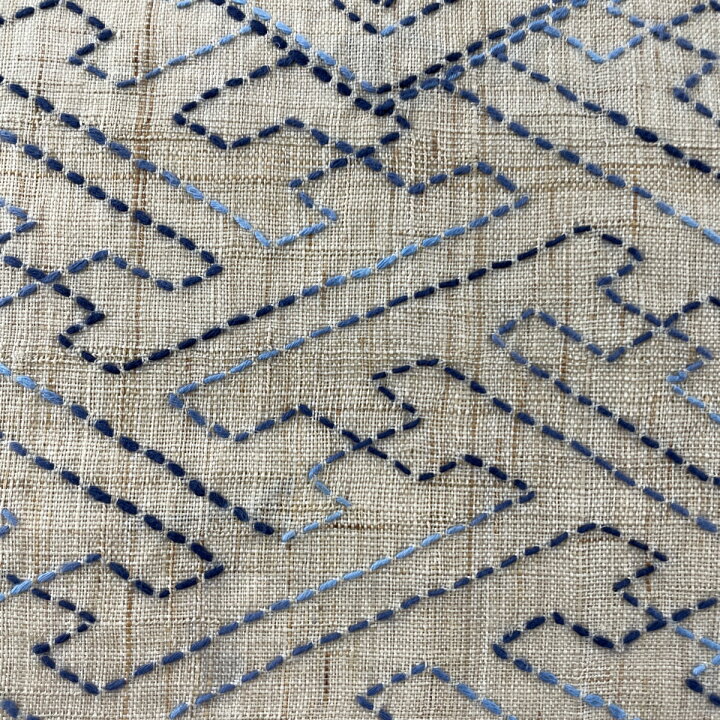 楽天市場】開き名古屋帯 名品 夏帯 紬地 亀甲 蝶 刺し子刺繍 薄茶色  