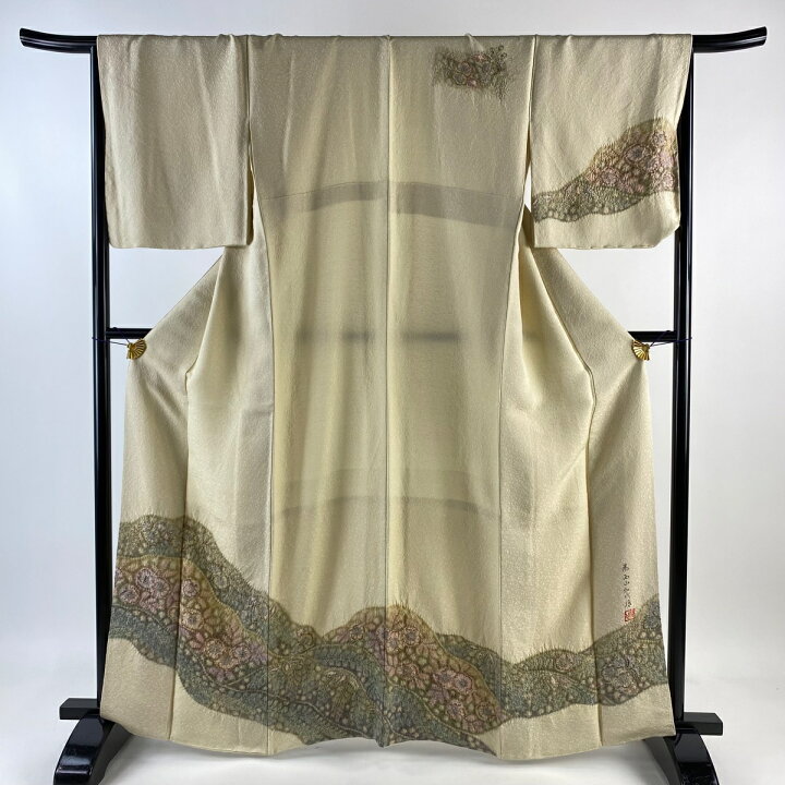 楽天市場】訪問着 身丈164.5cm 裄丈68.5cm L 袷 樋熊哲也 落款あり  