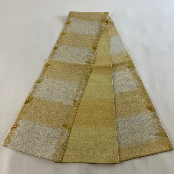 楽天市場】袋帯 美品 逸品 桝屋高尾 落款あり ねん金綴錦 木の葉献上文 
