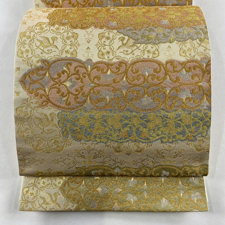 楽天市場】袋帯 美品 逸品 川島織物 落款あり 花唐草 金銀糸 箔 
