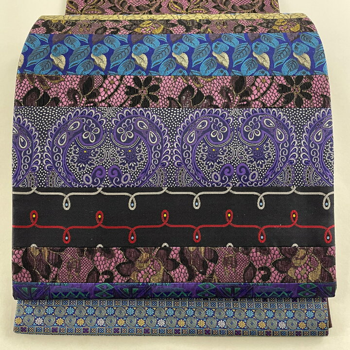 楽天市場】袋帯 美品 逸品 落款あり 灘景翔 草花 葉柄 金糸 切りばめ 