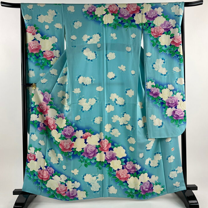 楽天市場】振袖 身丈161.5cm 裄丈66cm M 袷 秋山庄太郎 落款あり 薔薇 