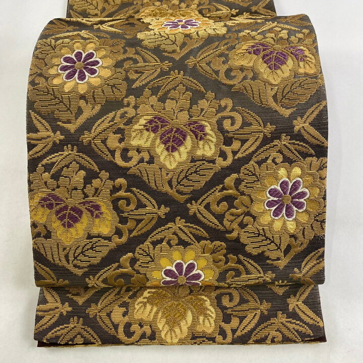 楽天市場】袋帯 美品 逸品 じゅらく 落款あり じゅらく帝王紫 菊 桐 金  