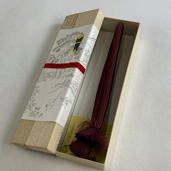 楽天市場】帯締め 美品 名品 無形文化財 有職組紐 道明 えんじ色 正絹 