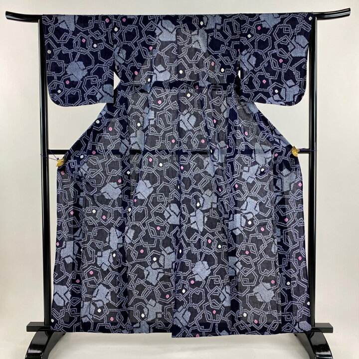 楽天市場】浴衣 身丈159.5cm 裄丈65cm M 絞り浴衣 やまと 幾何学模様  