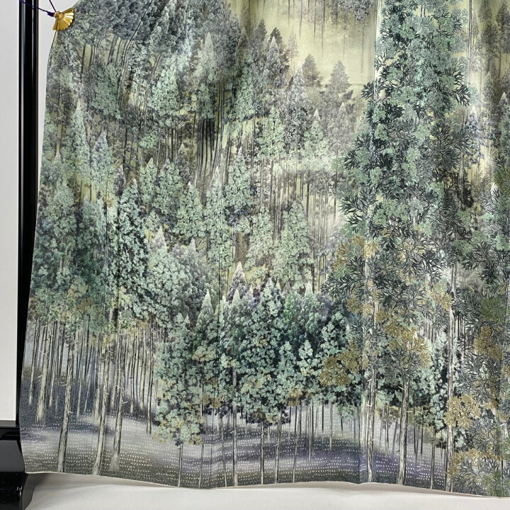 楽天市場】訪問着 身丈167cm 裄丈64.5cm M 袷 山岡古都 落款あり 樹木 