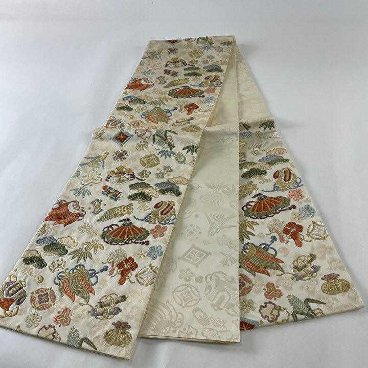 楽天市場】袋帯 美品 名品 吉祥宝来 宝づくし 松竹梅 唐織 金糸 