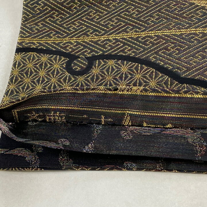 楽天市場】袋帯 美品 逸品 斉藤三才 落款あり 雪輪 三才鳥 金糸 ラメ糸 