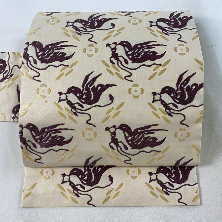 楽天市場】名古屋帯 逸品 人間国宝 喜多川平朗 落款あり 鳥 花柄 