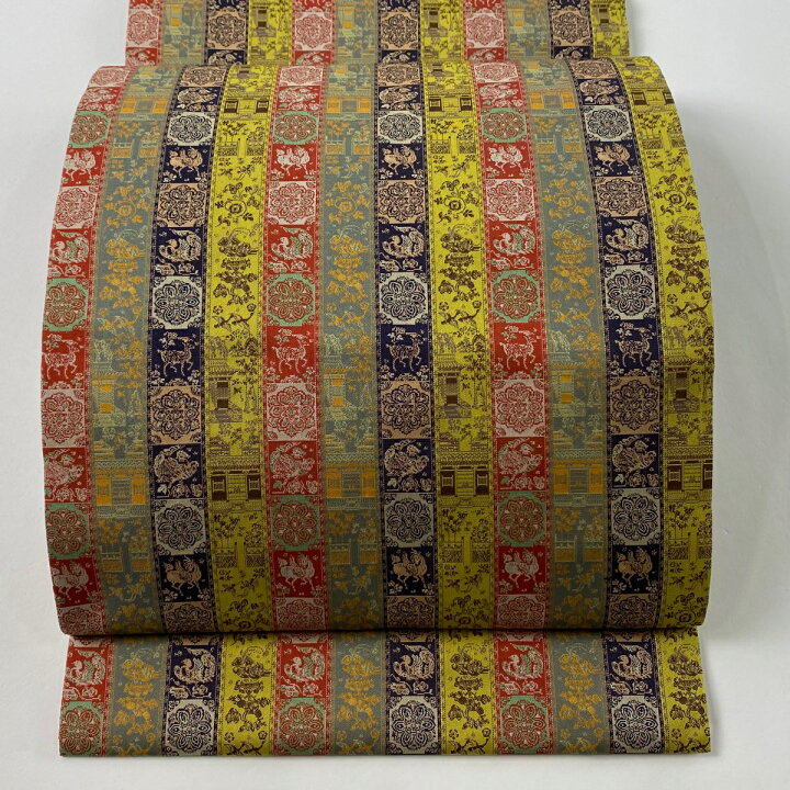 楽天市場】開き名古屋帯 美品 逸品 龍村美術織物 華文 鳥獣 金銀糸 灰 