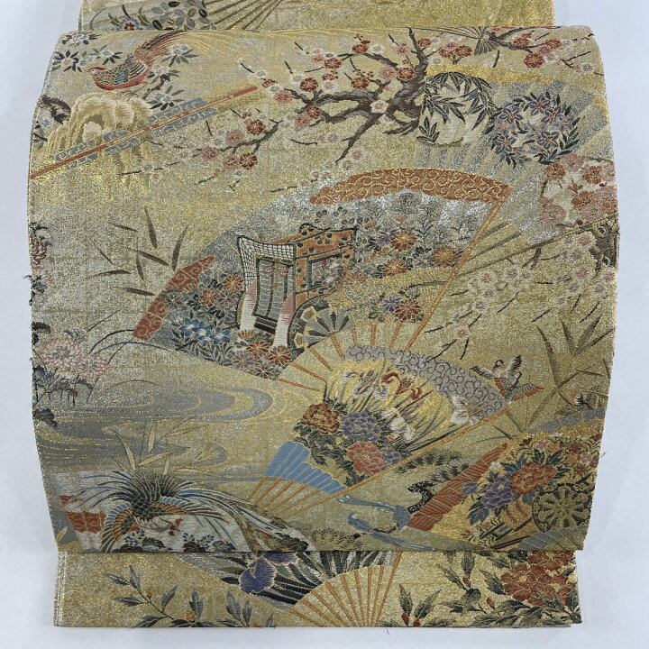 楽天市場】袋帯 美品 名品 リバーシブル 桃山扇面鳳凰文 プラチナ本 