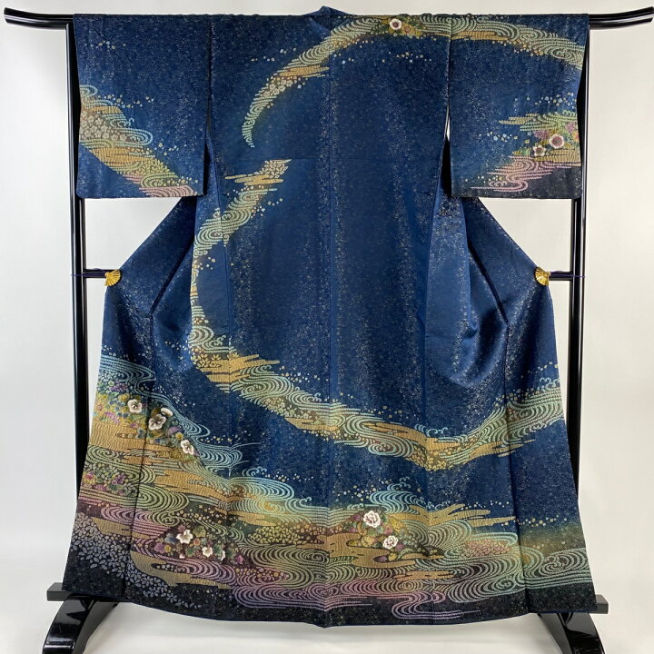 楽天市場】訪問着 身丈163cm 裄丈65cm M 袷 ますいわ屋 草花 流水 金  