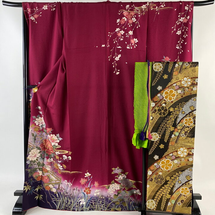 楽天市場】振袖 身丈169cm 裄丈70.5cm L 袷 袋帯フルセット 牡丹 霞 