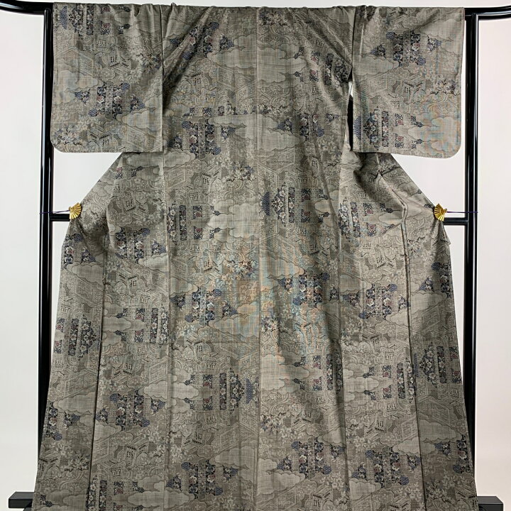 楽天市場】大島紬 身丈163.5cm 裄丈66cm M 袷 都喜ヱ門 鈴乃屋 証紙 