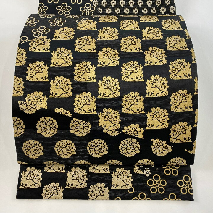 楽天市場】袋帯 美品 名品 落款あり 一期一会 花うさぎ 草花 銀糸 金彩 