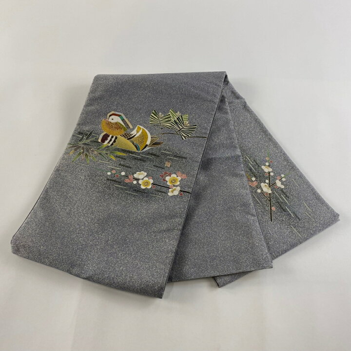 楽天市場】袋帯 美品 逸品 人間国宝 羽田登喜男 落款あり 鴛鴦 松竹梅 