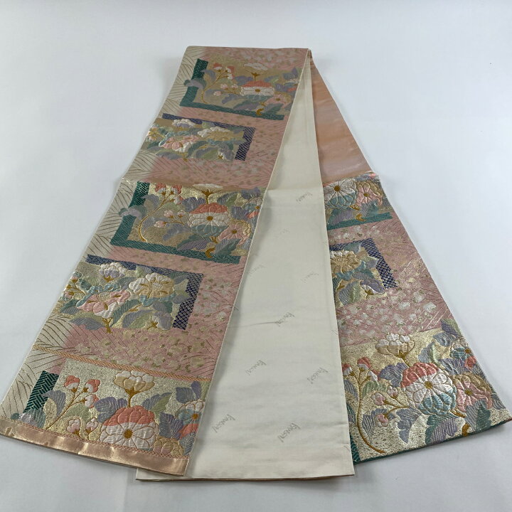 楽天市場】袋帯 美品 秀品 山本寛斎 落款あり 関西仕立て 菊 椿 箔 