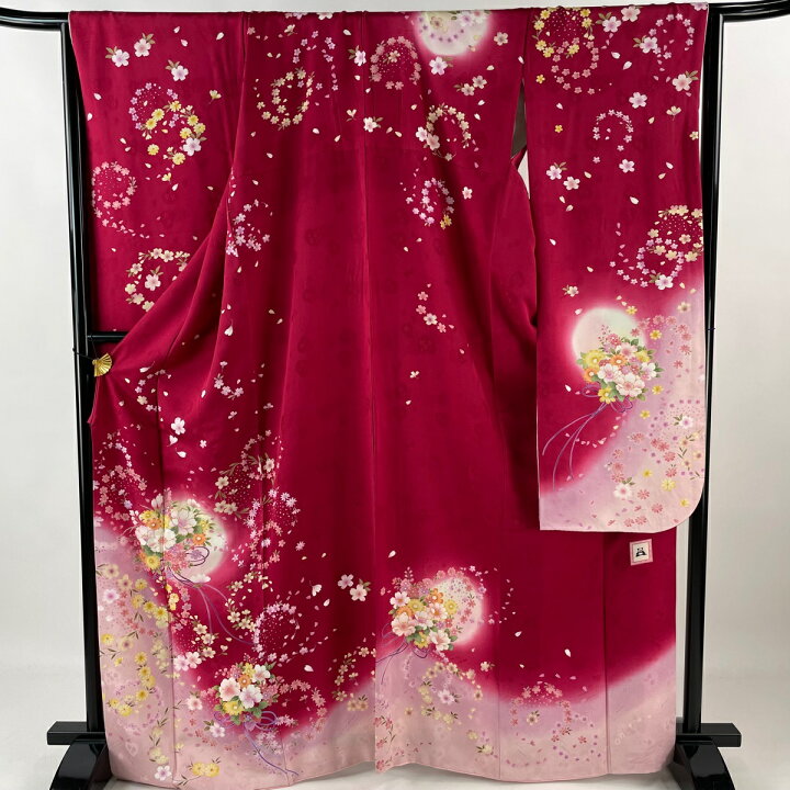 楽天市場】振袖 身丈167cm 裄丈69cm L 袷 anan 落款あり 花束 桜 刺繍  