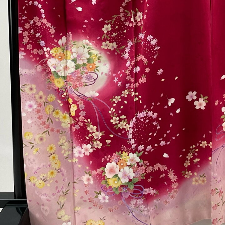 楽天市場】振袖 身丈167cm 裄丈69cm L 袷 anan 落款あり 花束 桜 刺繍  