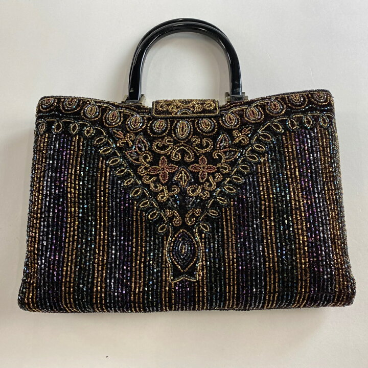 和装バッグ 優品 ビーズバッグ フォーマル 花唐草 幾何学模様 ビーズ 
