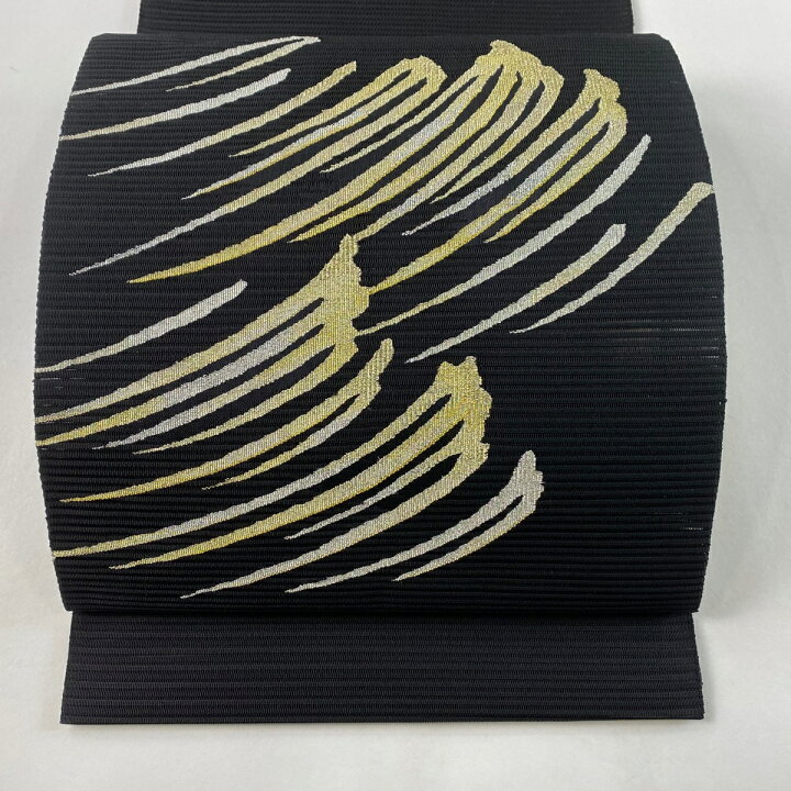 楽天市場】名古屋帯 美品 優品 八寸名古屋帯 夏帯 絽 波 金銀糸 黒 