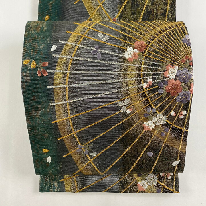 楽天市場】袋帯 美品 名品 草野一騎 落款あり 桜 花びら 金銀糸 箔 