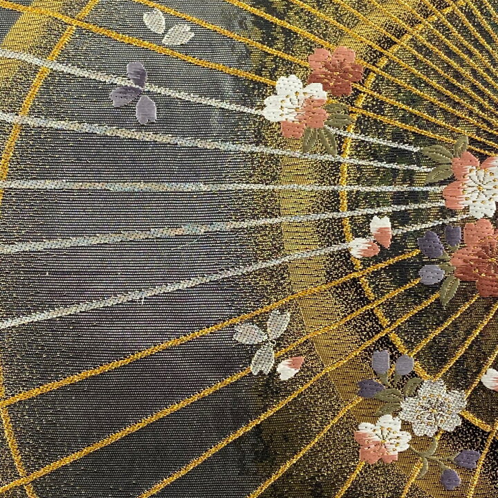 楽天市場】袋帯 美品 名品 草野一騎 落款あり 桜 花びら 金銀糸 箔 