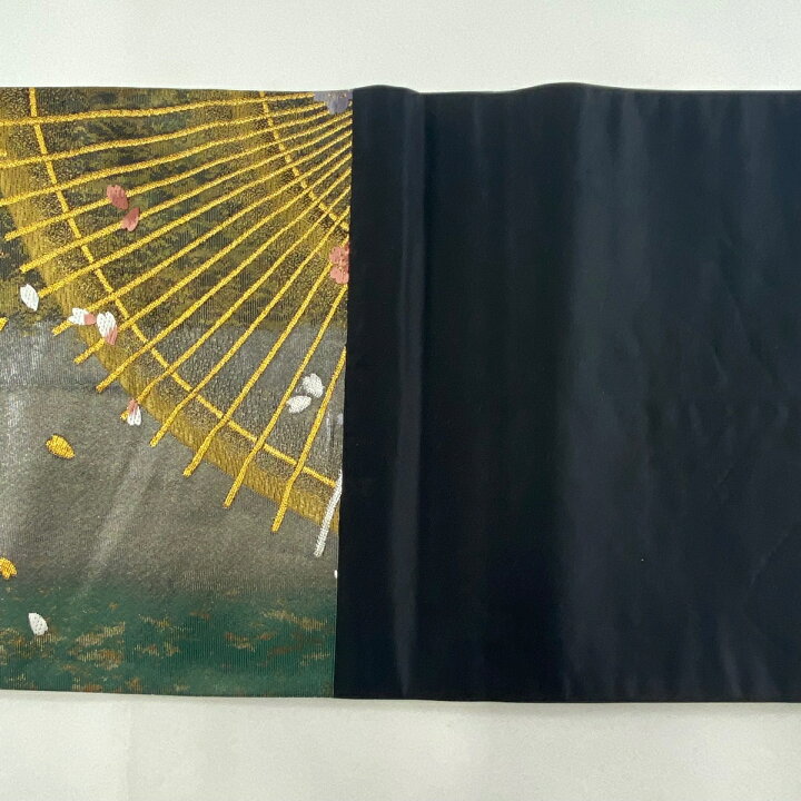 楽天市場】袋帯 美品 名品 草野一騎 落款あり 桜 花びら 金銀糸 箔 