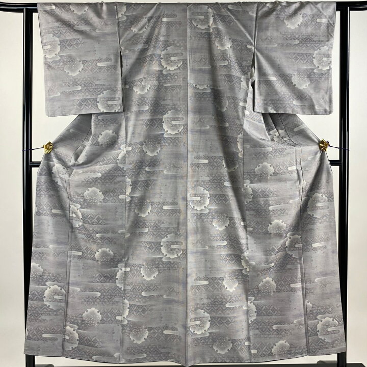 楽天市場】紬 身丈155cm 裄丈62cm S 袷 雪輪 ヱ霞 灰紫 正絹 美品 秀品  