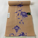 反物 優品 浴衣 草花 ベージュ 綿 【中古】