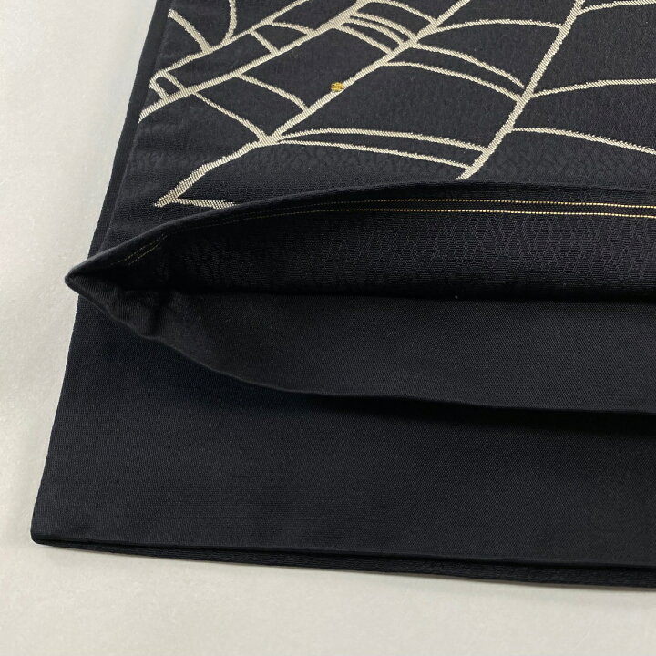 楽天市場】袋帯 美品 逸品 蜘蛛の巣 雫 金銀糸 黒 六通 正絹 【中古 