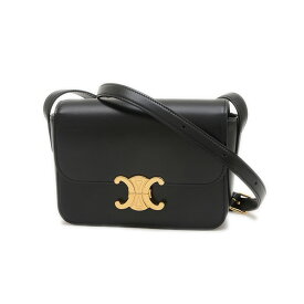 セリーヌ トリオンフ ショルダーバッグ カーフスキン ブラック ゴールド金具【中古】【送料無料】