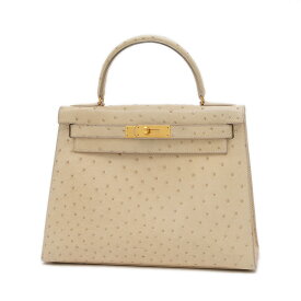 【ポイント3倍!スーパーSALE期間限定】エルメス ケリー28 パルシュマン オーストリッチ ゴールド金具 〇S刻 ショルダー欠品【中古】【送料無料】