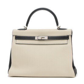 【ポイント3倍!スーパーSALE期間限定】【未使用品】エルメス ケリー32 内縫い トゴ クレ/ブラック マットシルバー金具 Z刻印【中古】【送料無料】