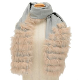 【未使用品】フェンディ ストール カシミヤ/ファックスファー グレー/ベージュ【中古】【送料無料】