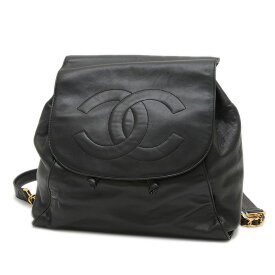 シャネル デカココ バックパック ラムスキン ブラック ゴールド金具【中古】【送料無料】