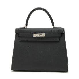【ポイント3倍!スーパーSALE期間限定】【未使用品】エルメス ケリー28 外縫い エプソン ブラック シルバー金具 K刻印【中古】【送料無料】