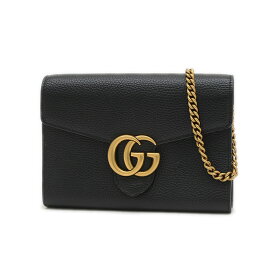 【ポイント3倍!スーパーSALE期間限定】グッチ GGマーモント チェーンショルダーバッグ レザー ブラック 779777 アウトレット品【中古】【送料無料】