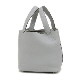 【ポイント3倍!スーパーSALE期間限定】エルメス ピコタンロックMM 22 トリヨン ブルーグラシエ シルバー金具 X刻印【中古】【送料無料】