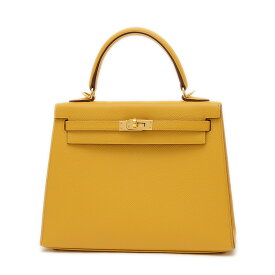 【ポイント3倍!スーパーSALE期間限定】エルメス ケリー25 外縫い エプソン ジョーヌアンブル ゴールド金具 C刻印【中古】【送料無料】