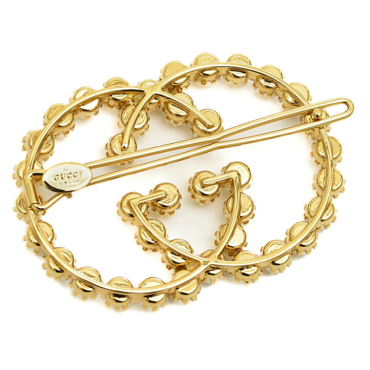 楽天市場】グッチ インターロッキングG レジンパール ヘアクリップ  