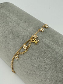 【LOUIS VUITTON ルイ・ヴィトン】ブラスレ・LV フローラグラム M0940A メタル × レジンビーズ ゴールド ブレスレット レディース アクセサリー【中古 Sランク】