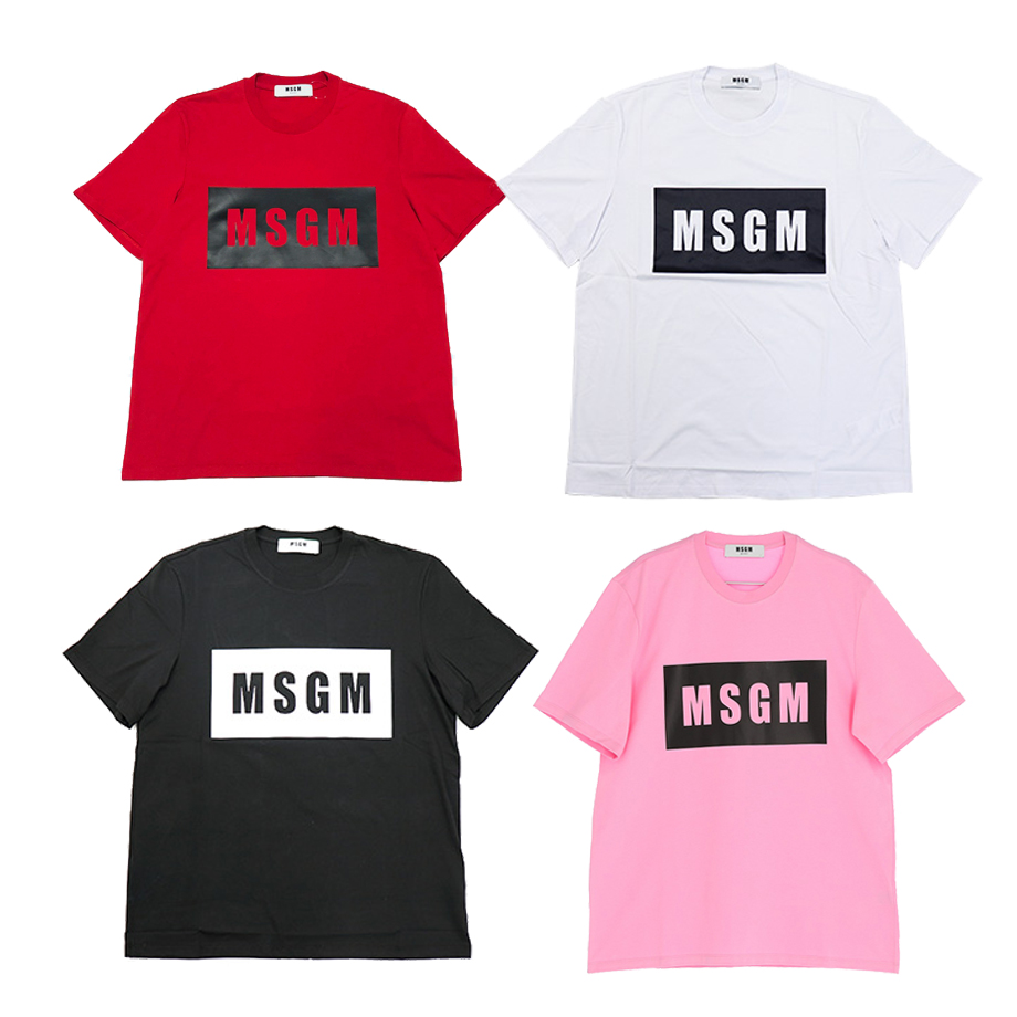 MSGM エムエスジーエム　メンズ　Tシャツ　半袖Tシャツ MM67 ブラック　ホワイト　レッド　ピンク　オーバーサイズ | ブランドプラネット