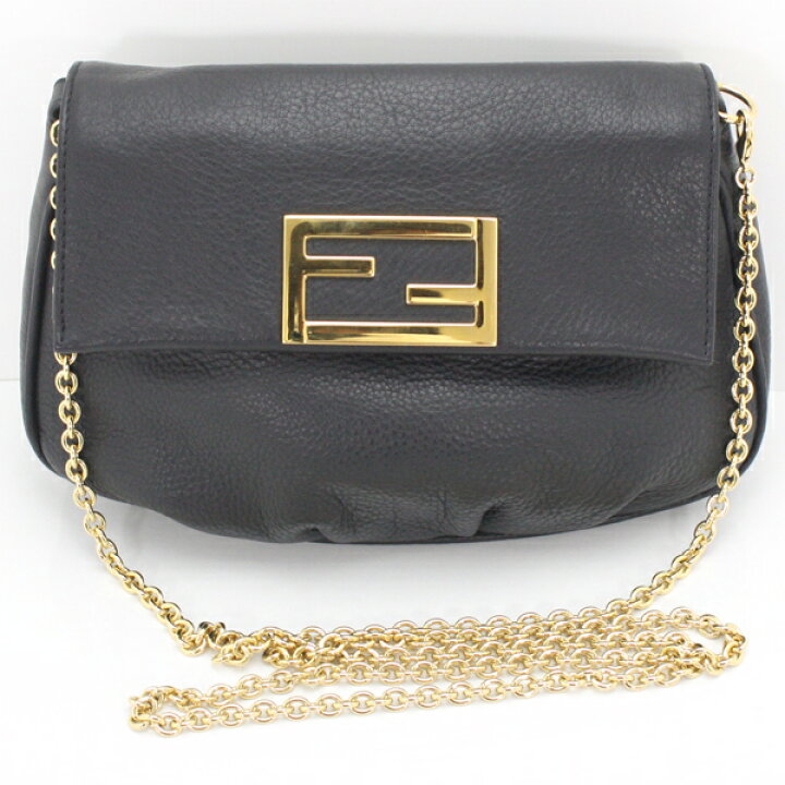 楽天市場】美品 FENDI フェンディ チェーンショルダーバッグ レザー 黒 