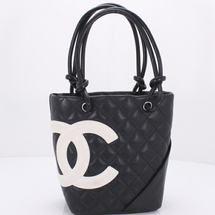 楽天市場】超美品 CHANEL シャネル カンボン スモールトートバッグ 