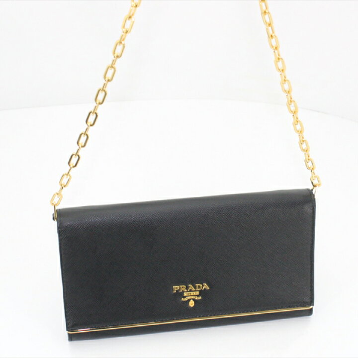 楽天市場】新品未使用 PRADA プラダ チェーンウォレット 黒  