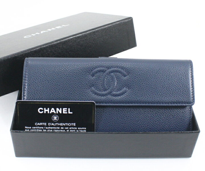 楽天市場】未使用 CHANEL シャネル Wホック二つ折り長財布 キャビア 