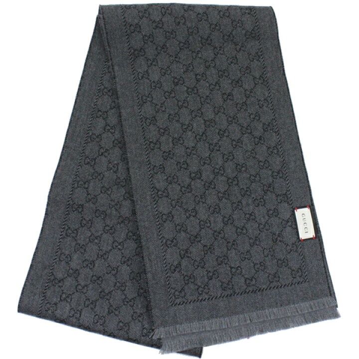 楽天市場】未使用 GUCCI グッチ リバーシブル GGマフラー グレー  